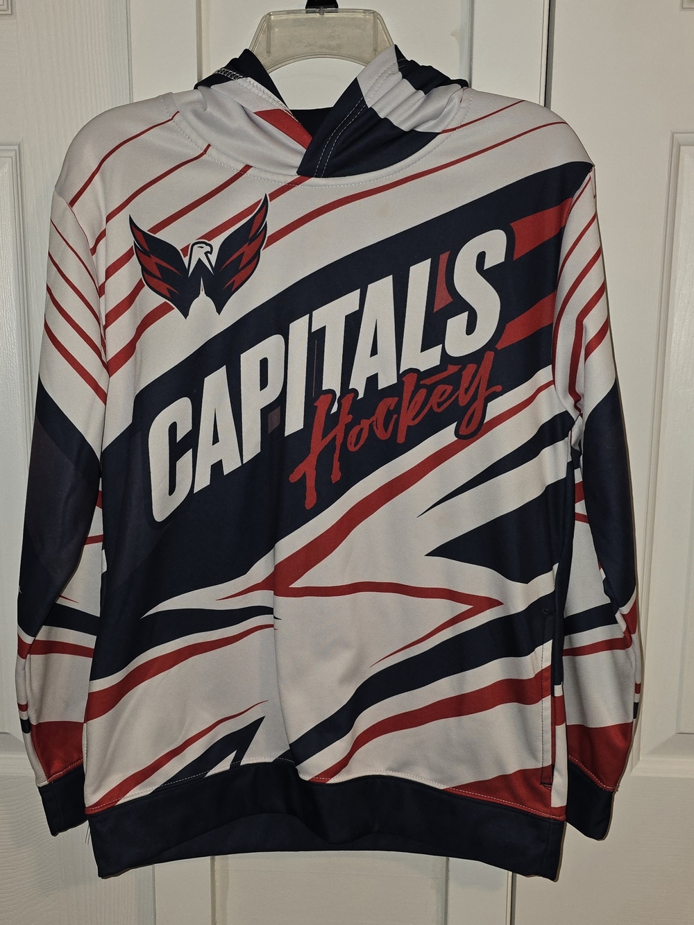Capitals Hockey Pullover Hoodie - White/Navy/Red